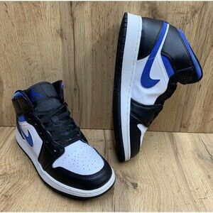 Nike Air Jordan 1 Retro Mid Racer Blue Black 554725-140 Sneakers Youth Size 6.5Y